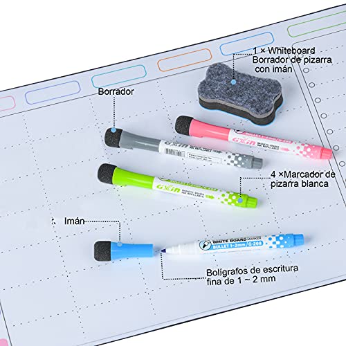 POPRUN Magnetische wekelijkse familiemaaltijdplanner, koelkast whiteboard menuplanning, droogwissen actiekalender… - Image 7