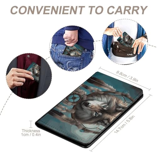 Porte-passeport loup 3D et attrape-rêves imperméable