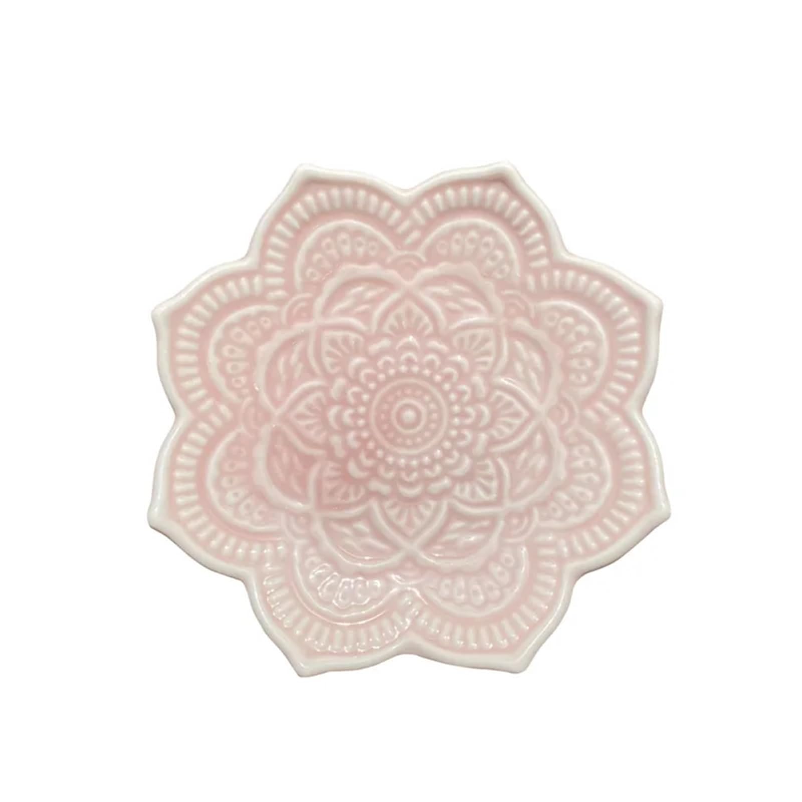 RRYPBOVG Ceramic Jewelry Dish Ceramic Ring Dish 1PCS Jewelry Holder Small Trinket Tray Plate For Earrings Rings Necklaces Keys For Mom Friend Sister(Pink)