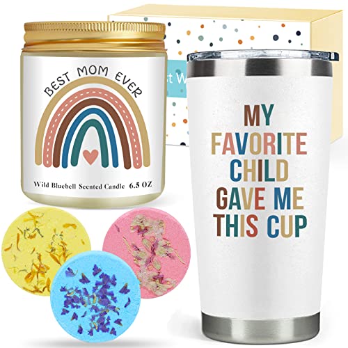 Birthday Gifts For Mom From Daughter Son - Mothers Day Gift Baskets For Mother In Law New Moms - Unique Gifts Box For Mother Of The Bride Groom - Best Mama Ever Wine Glasses Candles Christmas Presents #TOP7