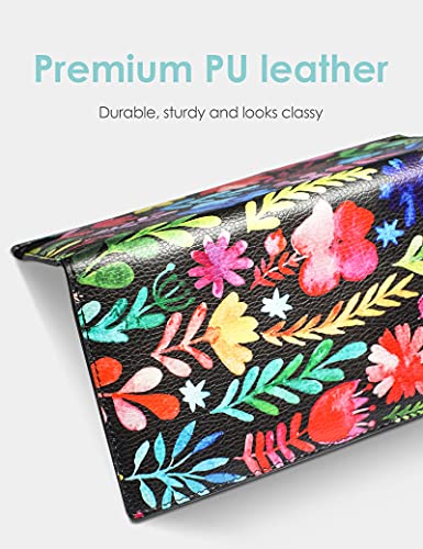 Image of Zreal Checkbook Cover for Men & Women(2021 New Version), Premium Vegan Leather Checkbook Holder Slim Wallets for Top & Side Tear Duplicate Checks with RFID Blocking (Flower)