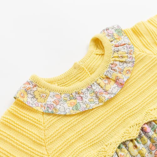 Little Girls Causal Dress Kids Long Sleeve Floral Knitted Sweaters Stitching Princess Dress for 5 Years3