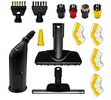 VGECEE 14-tlg Dampfreiniger Zubehör Kompatibel mit Kärcher Easyfix SC1 SC2 SC3 SC4 SC5, Dampfreiniger Bürste Set Handdüse Ersatzteile Set mit Rundbürsten, Mikrofaser-Tüchern, Fugenbürste & Handdüse