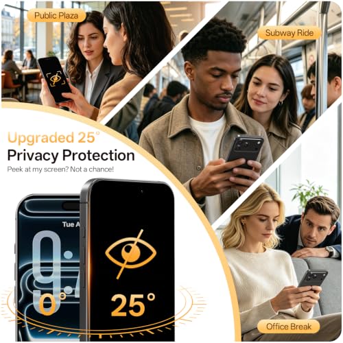 Image of Milomdoi Privacy Screen Protector for 18 Pro Max, Tempered Glass