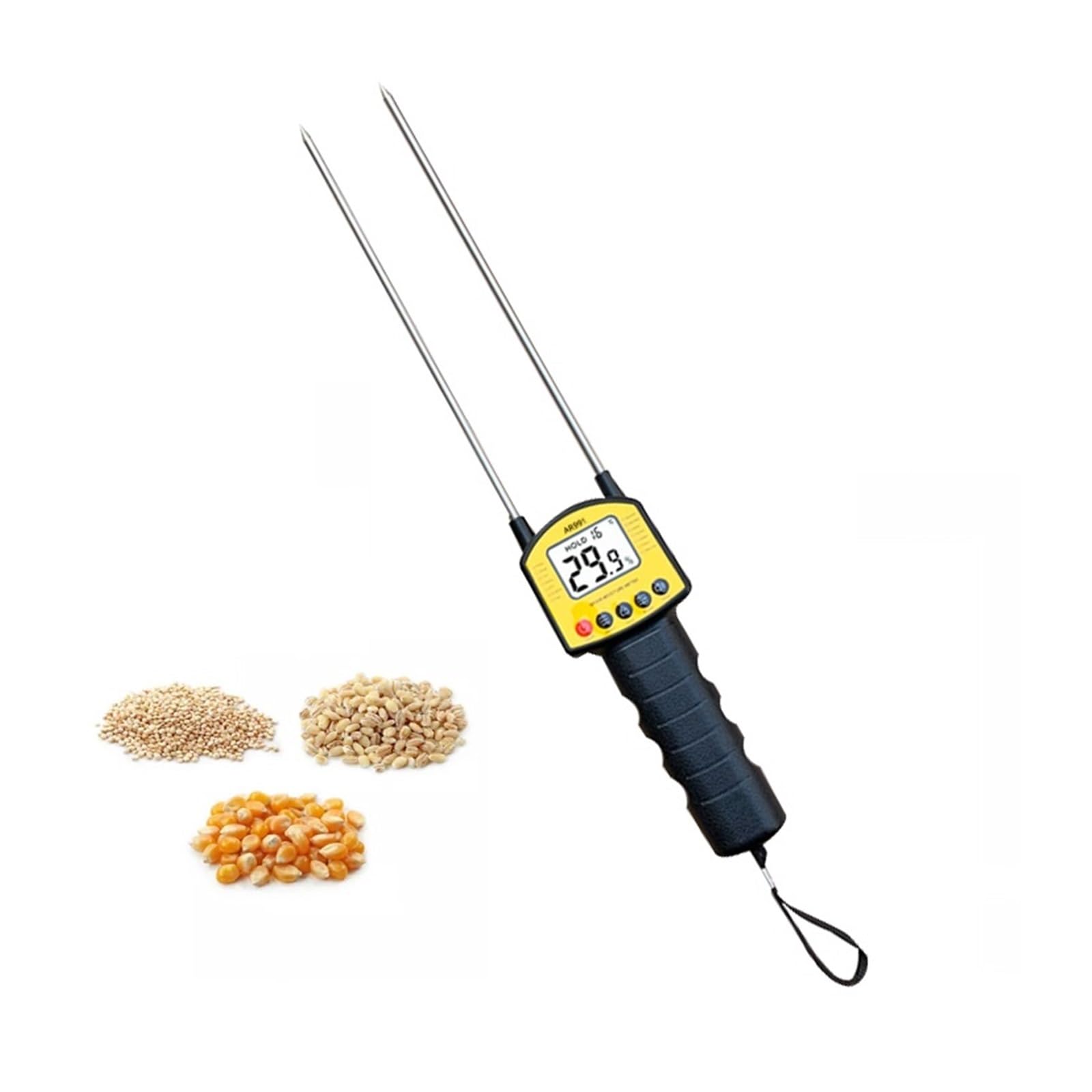 Strafbrg One Color Lcd Display Digital Grain Moisture Meter Humidity Tester Contains Wheat Corn Rice Bean Peanut Mete,Damage-Free Testing