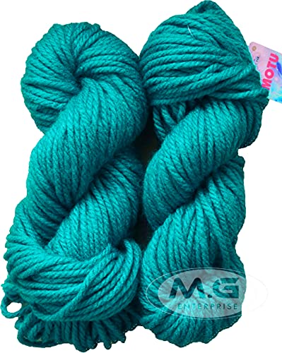 Image of Ganga Knitting Yarn Thick Chunky Wool, Motu Teal 500 gm. Best Used with Knitting Needles, Crochet Needles Wool Yarn for Knitting. by Ganga