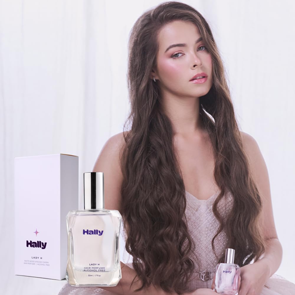 Hally Lady H Hair & Body Perfume - Alcohol Free, Non Toxic Cherry, Vanilla & Jasmine Fragrance - Long Lasting Fragrance Mist - Shine-Enhancing & Hydrating Spray in Elegant Glass Bottle – 50ml - Image 2