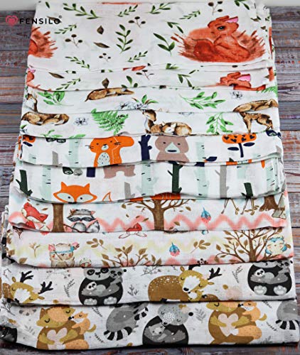 FENSILO - Mullwindeln - Mulltücher - 10er Pack 70x80 cm - Stoffwindeln, Made IN EU, schadstoffgeprüft -Spucktücher Baby für Jungen und Mädchen– Baby Mullwindeln- Tierchen – Bild 8