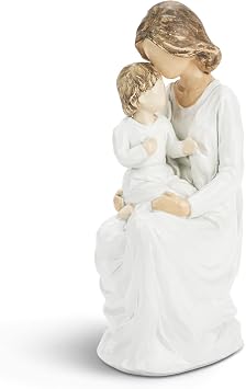 Resin Mother and Baby Figurines Statues, Gifts for New Parents, Ideal for First Mothers, The Greatest Bond Mon and Child Sculptures, Hand-Painted Figure, 5.1" H
