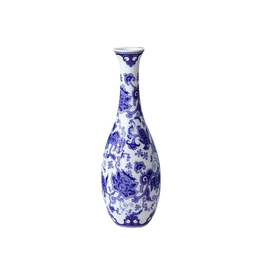asdchZen Small Blue And White Ceramic Vase, Chinoiserie Ceramic Vase,Jingdezhen Collection Porcelain Vase, Decorative Porcelain Vase, Centerpiece Table Decoration Arrangement,E