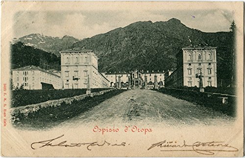 1901 Oropa - Ospizio veduta esterna ann. Biella Novara - FP B/N VG Cartolina Postale