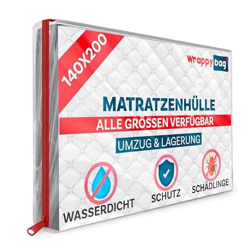 WRAPPYBAG® – Schutzhülle aus Kunststoff für Matratzen – 3 Größen erhältlich – wasserdichte und reißfeste Aufbewahrungstasche – Für Umzug, Lagerung & Transport
