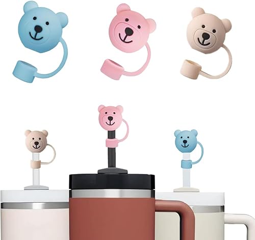 3 fundas de silicona para popotes Stanley Cup, fundas de popote reutilizables, cubierta de popote compatible con Stanley de 30 y 40 onzas, fundas