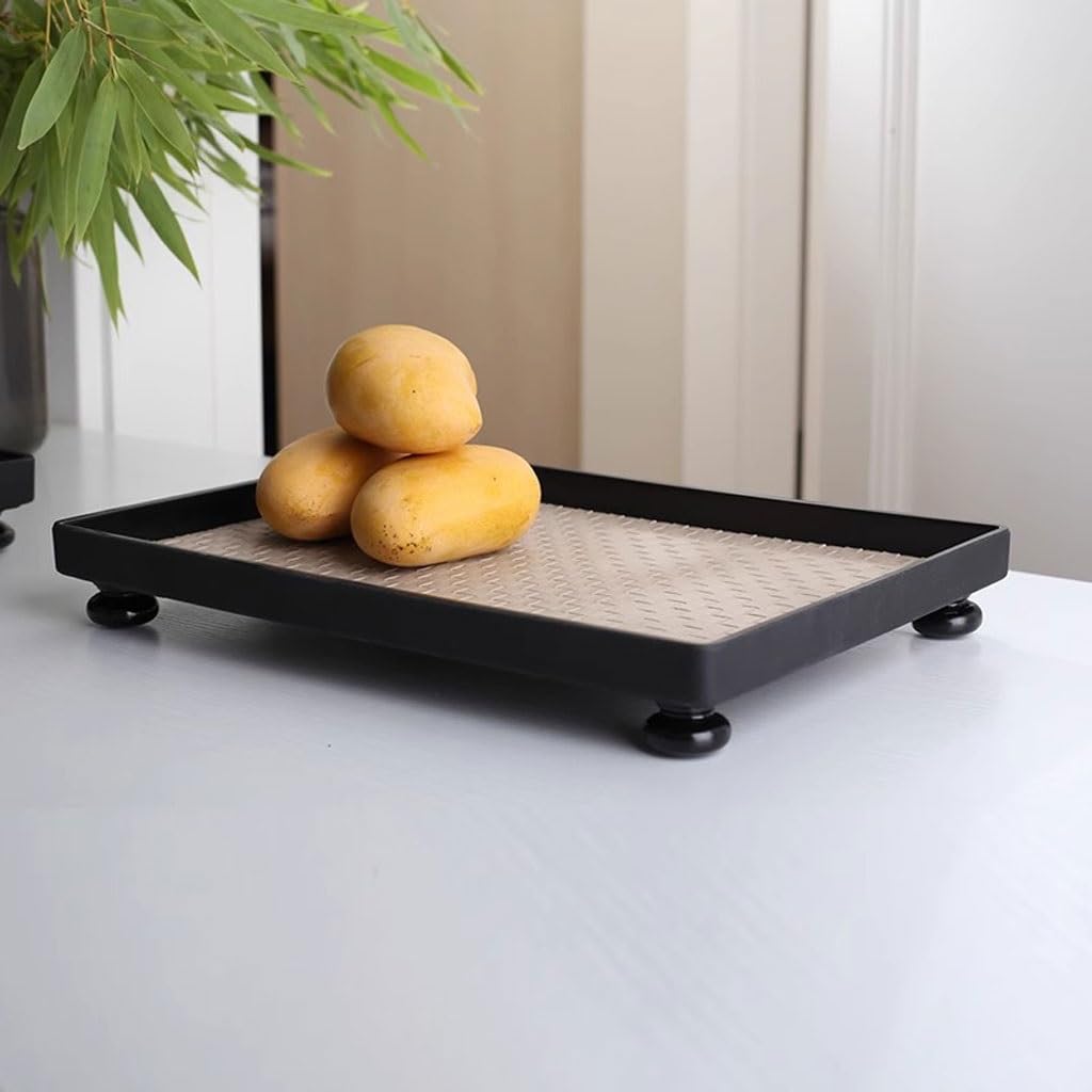 Bandejas Servir Comida Bandeja De Madera Rectangular Creativa For Cosméticos Y Perfumes, Cuero For Almacenamiento En El Hogar Mesa Cama