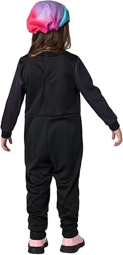 Miniatura 5 de Seasons Disfraz de esqueleto arcoíris con sombrero para niños pequeños de 2 a 4 años, respuesta a la luz negra, disfraz de cosplay de Halloween