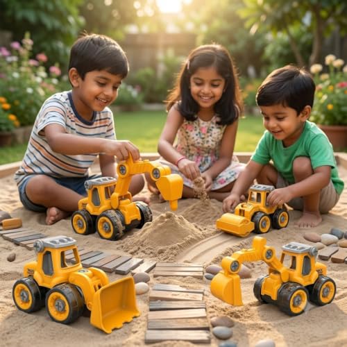Image of DIY Construction Vehicles Set of 4 with Screwdriver
