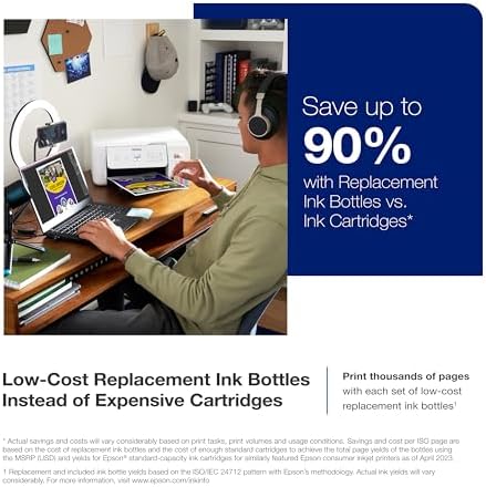 Epson EcoTank ET-2803 Wireless Color All-in-One Cartridge-Free Supertank Printer with Scan, Copy and AirPrint Support - 1