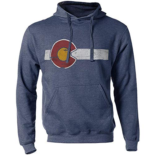 Classic Colorado Flag Sweatshirt Hoodie - Heather Denim