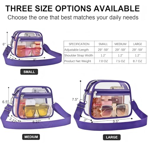 Image of USPECLARE Clear Bag for Stadium Events Clear Sports Fan Handbags Purses