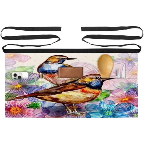 Demi-tablier de cuisine anti-tache avec 3 poches pour serveur et bistrot