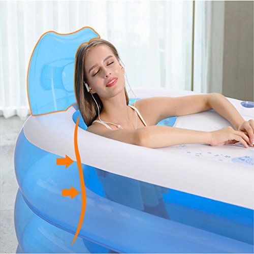 Portable Folding Inflatable Bathtub 145cm Blowup Adult Spa Pool Suitable for Adult Senior Shower Inflatable Pool Bathroom Home SPA (Fully Inflated 57x31x26 Inches)…