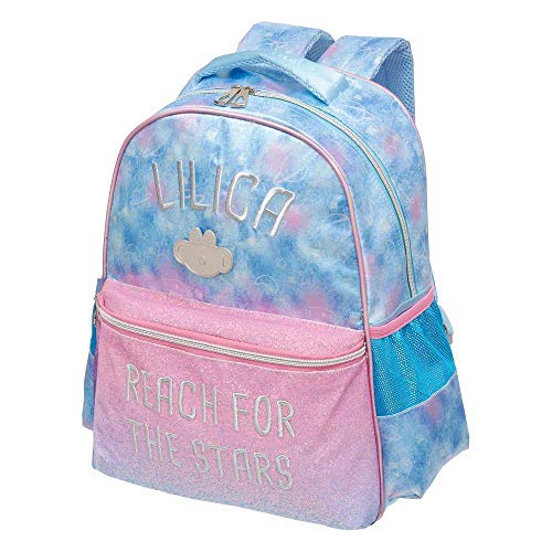 Kit Mochila Escolar Lilica Ripilica Space +Lancheira Termica Cor: Azul Claro