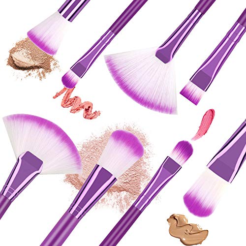 Makeup Brushes Set, Beautiful Purple Make Up Brushes Essential Beauty Tool Kits for Face Powder Cream Liquid Cosmetics Eyeshadow Blending