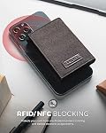 VULKIT Petit Toile Trifold Wallet Minimalist Wallet pour les hommes avec Change Pocket RFID Blocage du titulaire de carte de crédit Slim 3 ID Windows & Zipper Pocket pour hommes, Brown