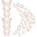 3D DIY Höhlen Heraus Schmetterling Abziehbilders, 36 Stück Abnehmbar Schmetterlinge Wandaufkleber, Wanddeko Dekorationen 3 Größen zum Aufkleben Wandaufkleber für die Wand, Zimmer, Hochzeit (Roségold)