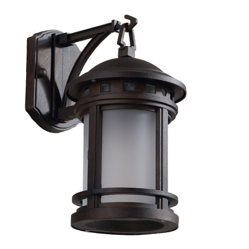OZBMA European Cylindrical Wall Light Retro Aluminum Lamp Frosted Glass Shade Sconce for Balcony Stairs Corridor Outdoor Lighting(Antique)