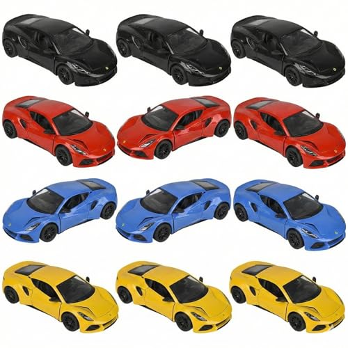 Lotus Emira Diecast Pull-Back Car Toy, 5 Inch, 12 Unidades miniatura 1