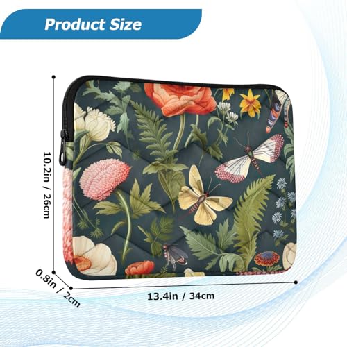 Funda para portátil 13-14 pulgadas con diseño mariposas y flores miniatura 3