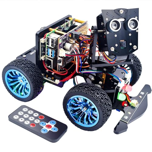 Adeept PiCar-B Mars Rover Smart Car Kit for Raspberry Pi 5/4B/3B/3B+, Obstacle Avoidance, Line Tracking, Light Tracing, Camera, Speech Recognition, Python, PDF Tutorials(Raspberry Pi NOT Included)