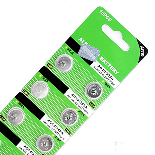 10 piezas Pilas AG10 LR1130 1.5V para relojes y juguetes miniatura 5