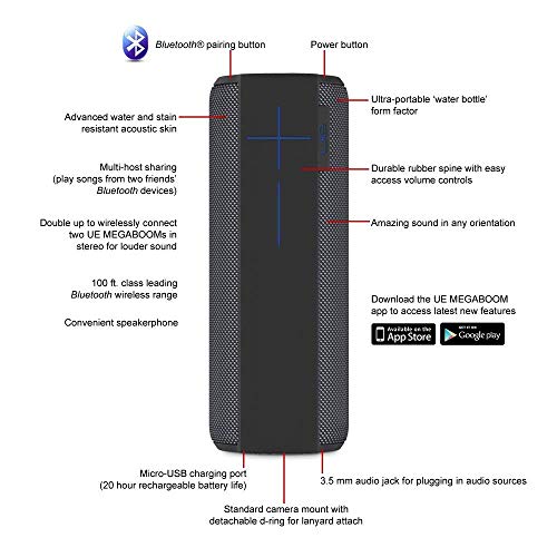 Image of Logitech UE Ultimate Ears Megaboom Wireless Bluetooth Speaker Black (Renewed)