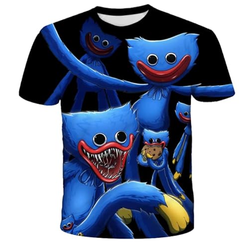 feidalu T-Shirt Poppy Playtime Game pour Enfants Garçons Filles Impression 3D Hauts Streetwear Graphiques Décontractés Harajuku Huggy Wuggy Short À Manches Courtes et Col Rond 120 Cover