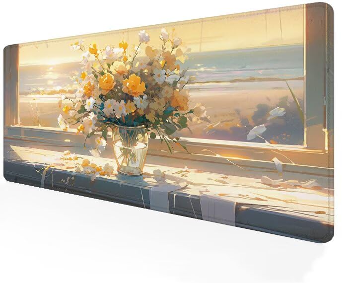 Desk mat XXL pour le travail sur bureau et rebord de fenêtre fleuri