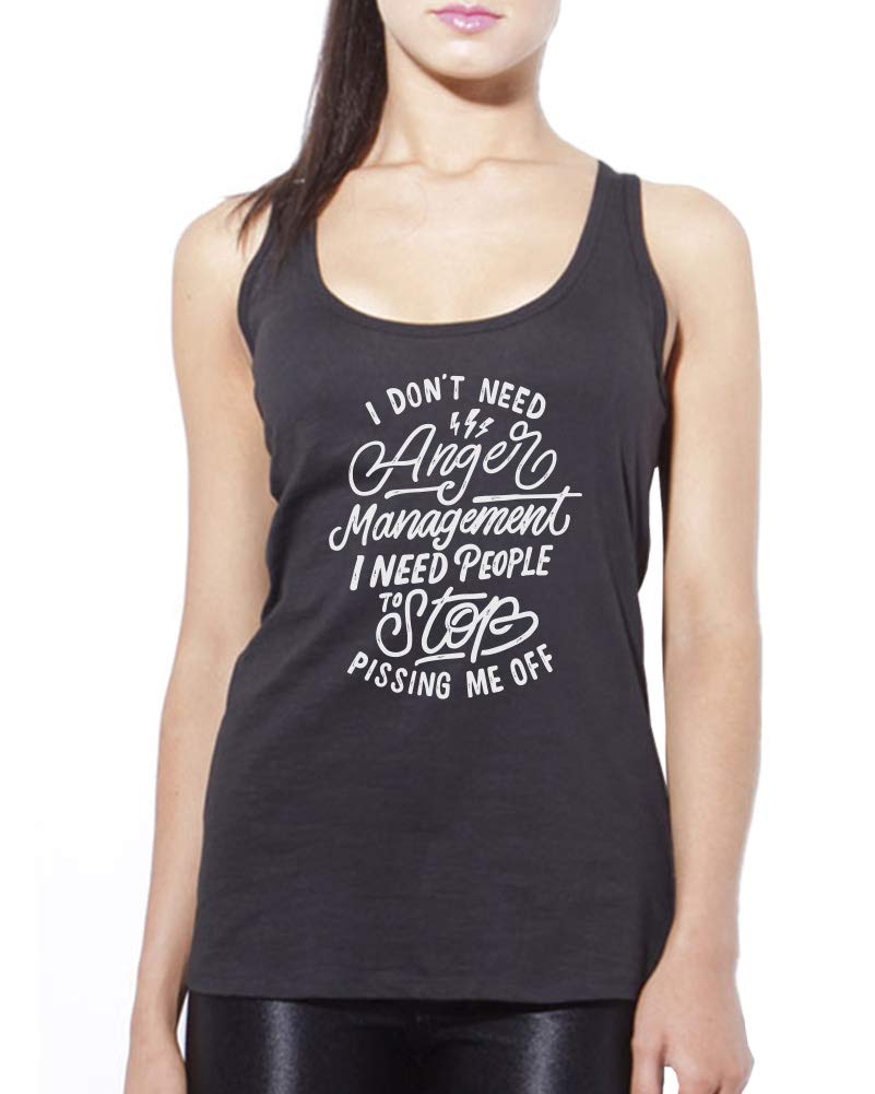 Hotscamp Women's Black I Don't Need Anger Management Vest - Small