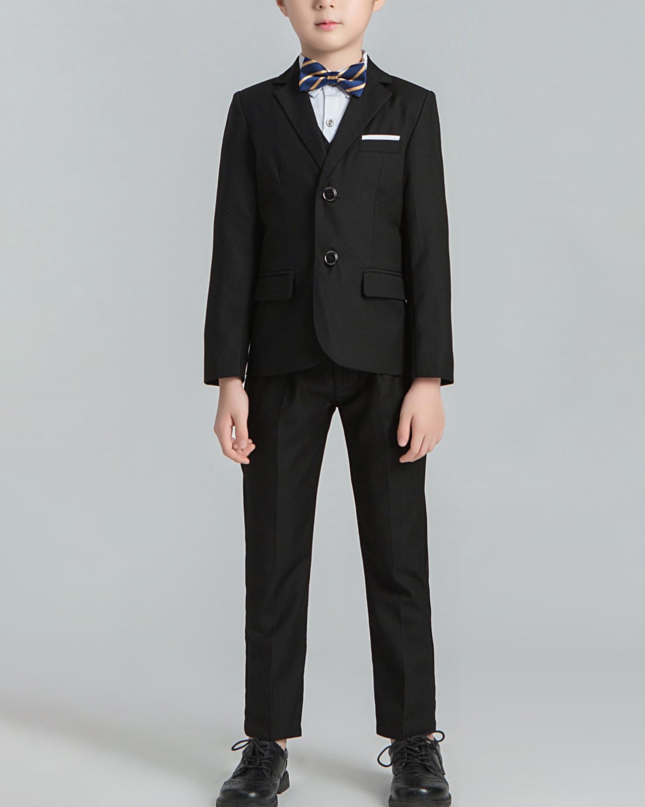 4/5 Piezas Traje de Boda para Niño Gentleman Ceremonia Conjunto de Blazer y Pantalón,Camisa, Pajarita, Chaleco de Vestir