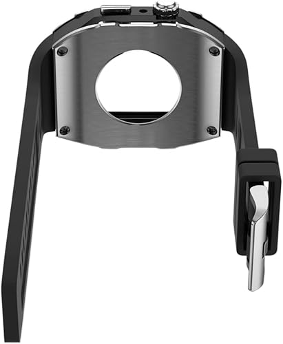 Miniatura 7 de Correa de silicona de lujo+caja de metal para Apple Watch Band 1.732 in 1.772 in Mod Kit acero inoxidable bisel pulsera para IWatch Series 8 7 6 5 4