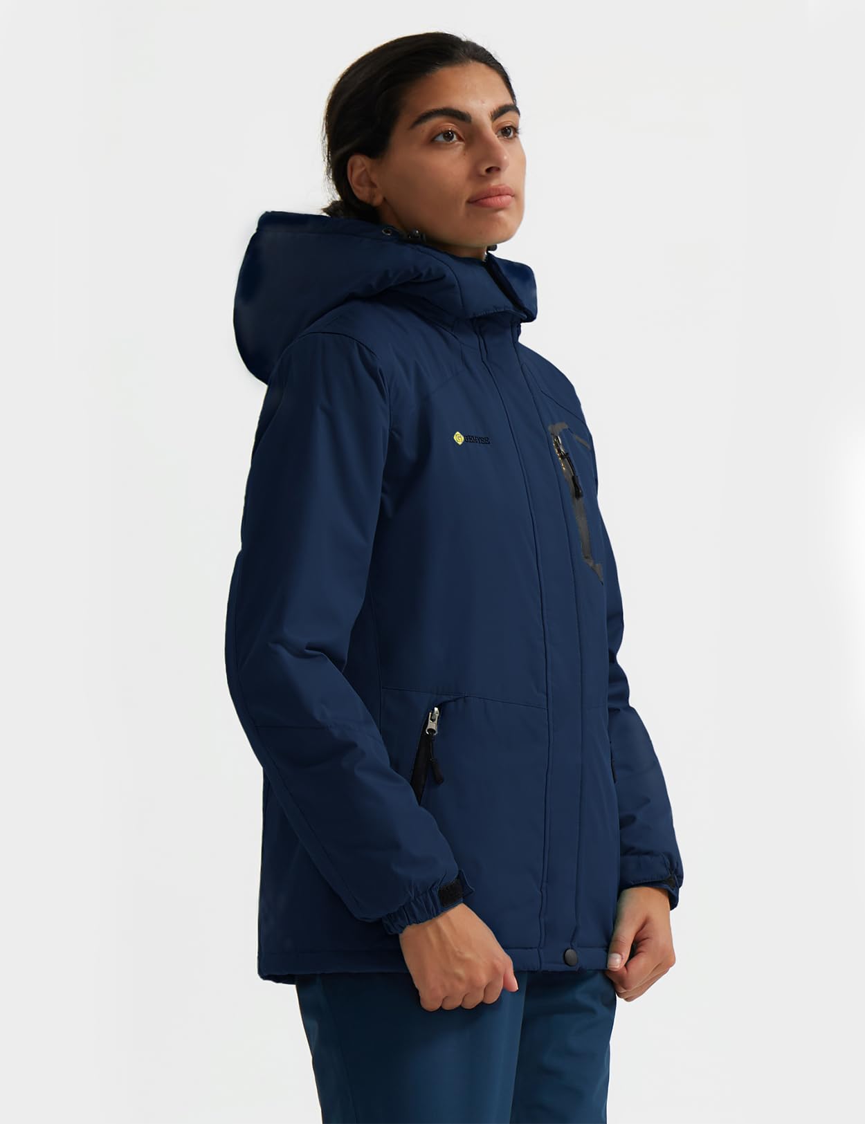GEMYSE Donna Giacca da Sci impermeabile montagna Giacche Pile invernale antivento Cappotto con Cappuccio