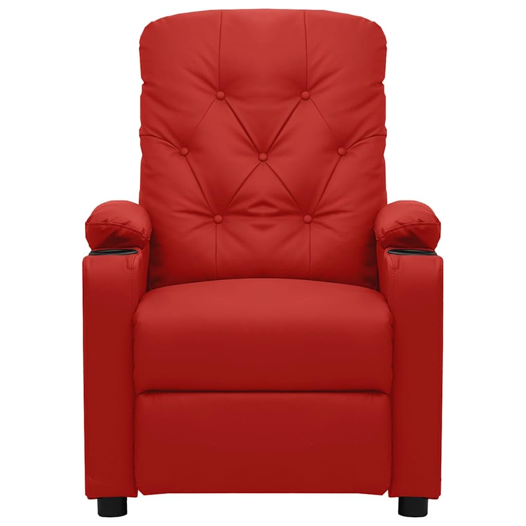 Poltrona relax elettrica rosso vinaccia ecopelle con 3 posizioni