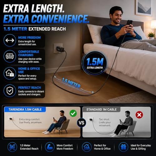 Image of 120W Fast Charging USB to Type-C Cable, 1.5 Meter, 10A High-Speed Charging & Data Sync, Nylon Braided Unbreakable Cable Compatible with OnePlus, OPPO, Realme, Samsung, Vivo, iQOO (150, 1)