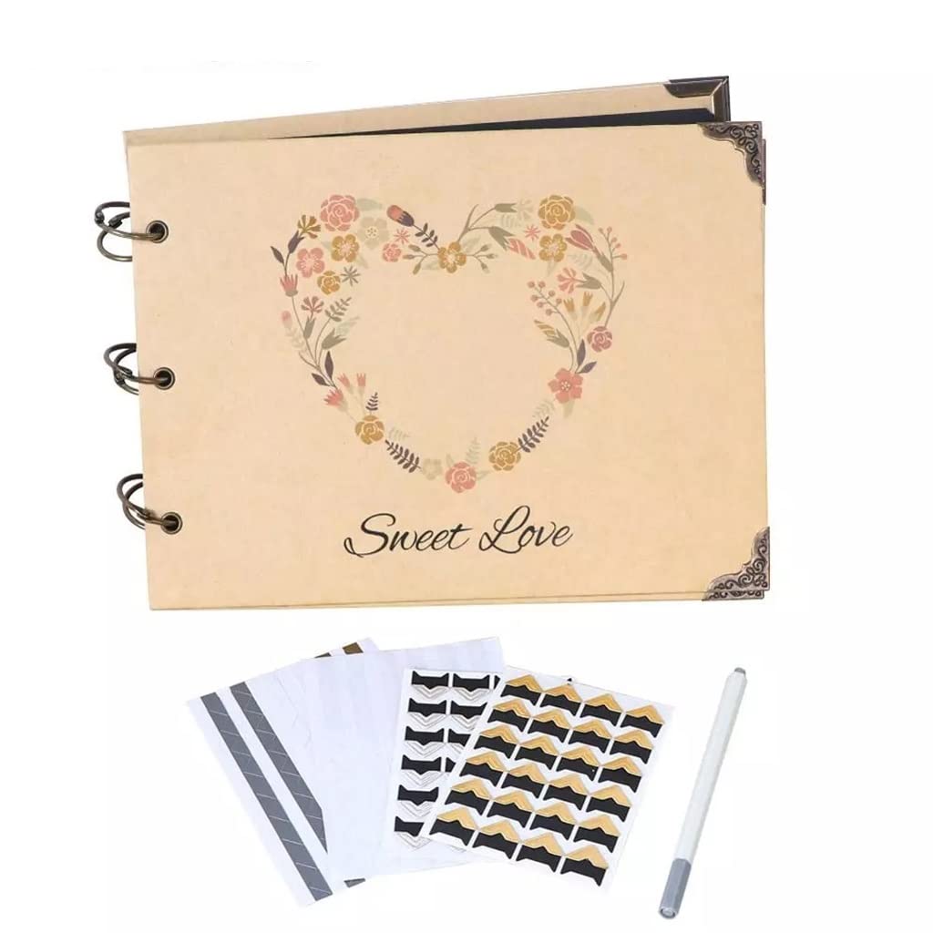 Album di foto per scrapbooking fai da te Matrimonio Festa compleanno Libro degli ospiti 60 pagine A4 Raccoglitore ad anelli Rustico firmato