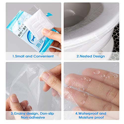 Surplex 50 Stks Wegwerp Toilet Stoelhoezen Kunststof, Antibacteriële Waterdichte Draagbare Potty Stoelhoezen voor… - Image 4