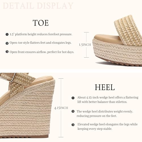 Image of VICKI.VICKI Women's Platform Sandals Wedge Ankle Strap Open Toe Sandals