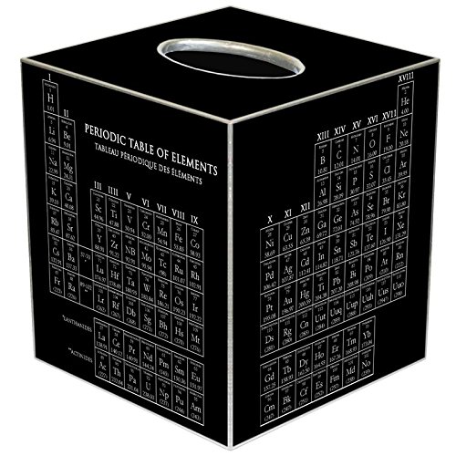 Marye-KelleyVintage Periodic Table Tissue Box Cover Teacher Gift Tissue Box Cover Square Paper-Mache Tissue Box Cover Holder Bathroom Vanity Countertops, Bedroom Dressers, Night Stands,
