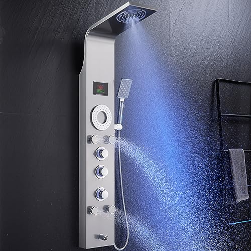ROVOGO Shower Panel Tower with LED Temp Display