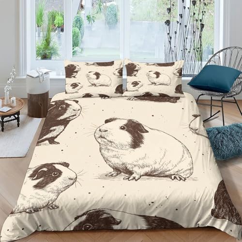 Parure de lit cochon d'inde microfbre housse de couette single 140x200