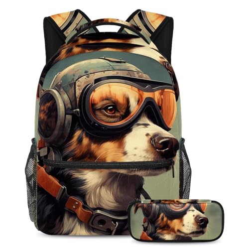 Sac d'école rétro Cool Dog 52 grand volume avec sa trousse ergonomique